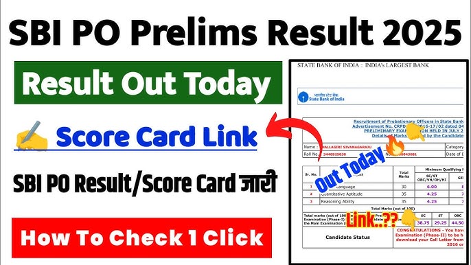 sbi prelims result out